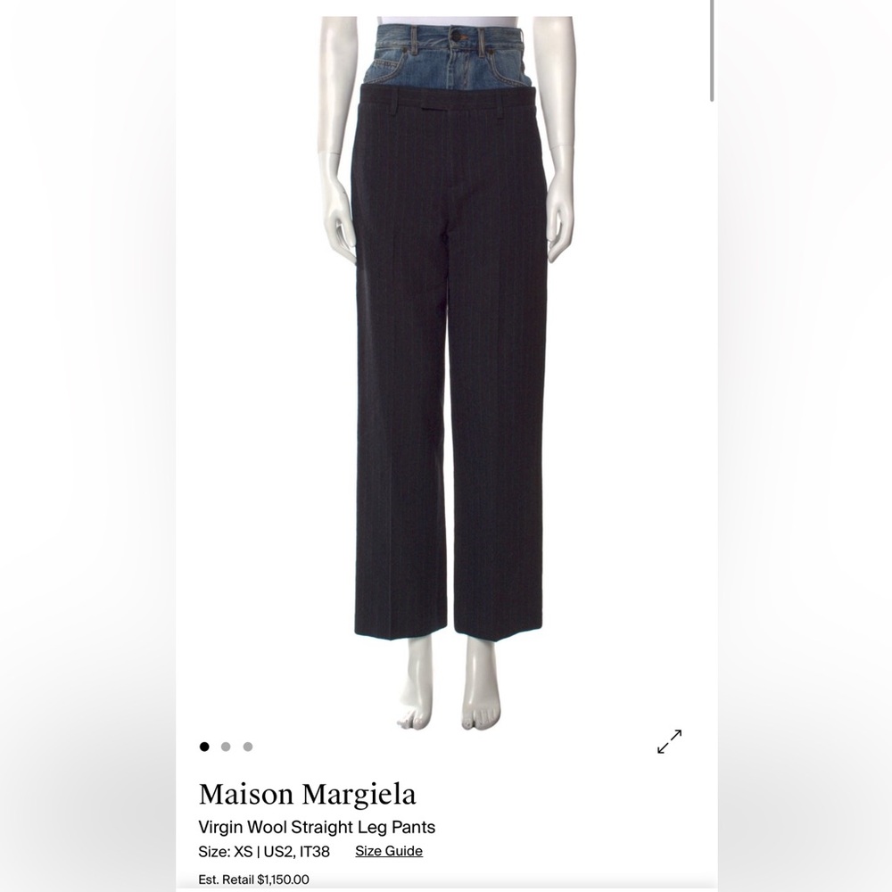 Maison Martin Margiela Blue and Black Wide Leg Pants